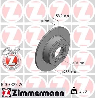 Brake Disc COAT Z 100.3322.20