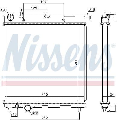 Radiator, engine cooling 61279