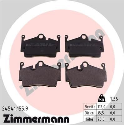 Brake Pad Set, disc brake pb:z 24541.155.9