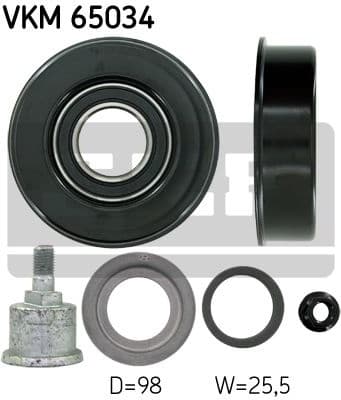 Deflection/Guide Pulley, V-ribbed belt VKM 65034