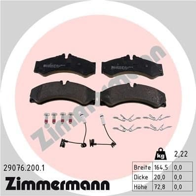 Brake Pad Set, disc brake 29076.200.1