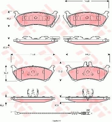 Brake Pad Set, disc brake COTEC GDB1456