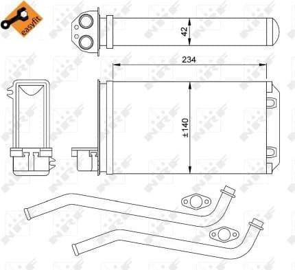Heat Exchanger, interior heating EASY FIT 58617