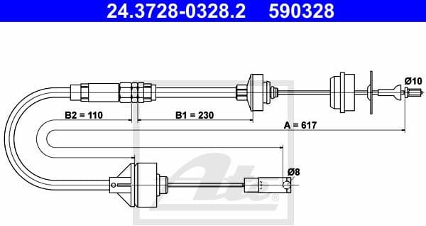 Cable Pull, clutch control 24.3728-0328.2