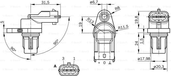 Sensor, camshaft position 0281002667 - image 6