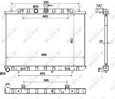 Radiator, engine cooling 53911
