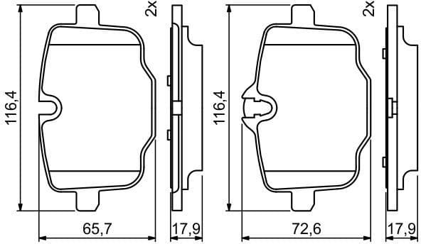 Brake Pad Set, disc brake 0986494759 - image 7