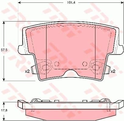 Brake Pad Set, disc brake COTEC GDB4135