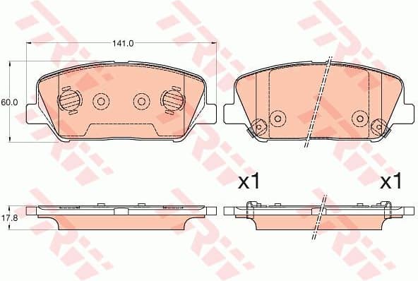Brake pads front, Top Quality GDB3582