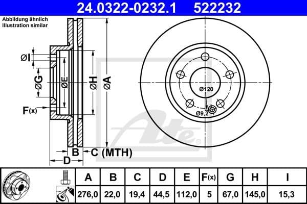 Brake Disc PowerDisc 24.0322-0232.1