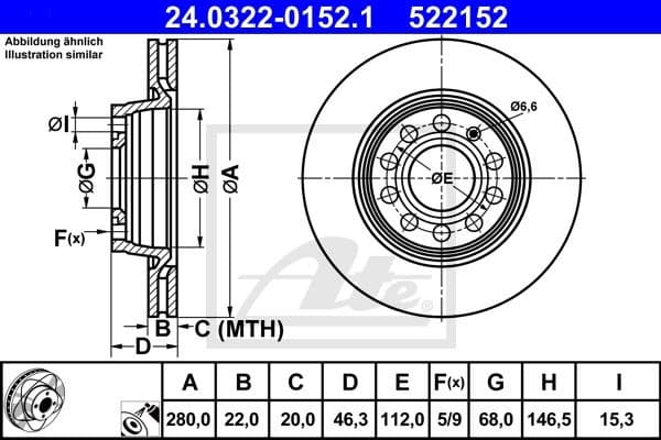 Brake Disc PowerDisc 24.0322-0152.1
