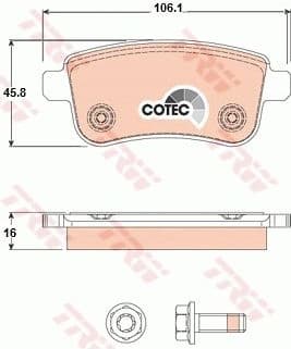 Brake pads rear, Top Quality GDB1791