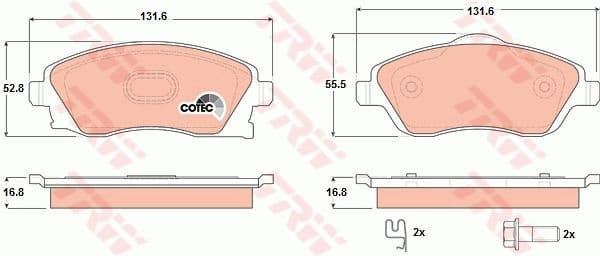 Brake Pad Set, disc brake COTEC GDB1570