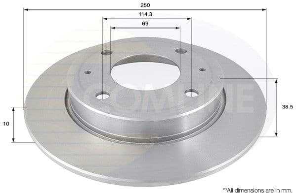 Brake disc, 1pcs REAR ADC0372 - image 2