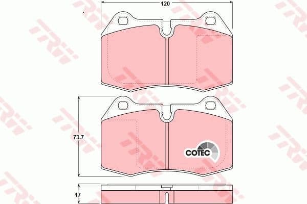 Brake Pad Set, disc brake COTEC GDB1269