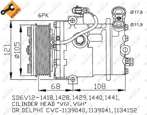Compressor, air conditioning EASY FIT 32172