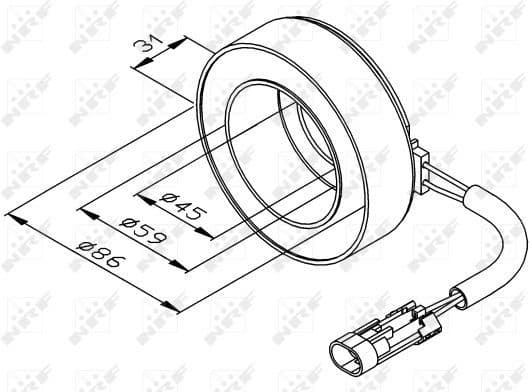 Coil, magnetic clutch (compressor) 38475