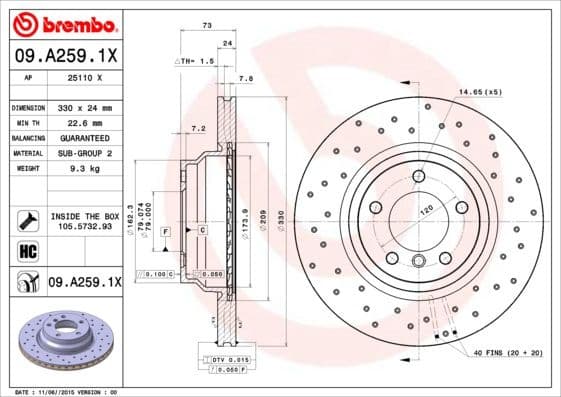 Brake Disc XTRA LINE - Xtra 09.A259.1X - image 2