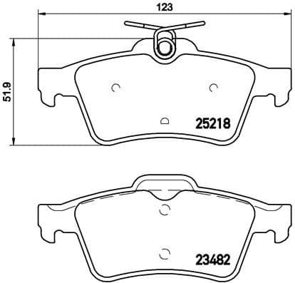 Brake pads rear, Top Quality P61110