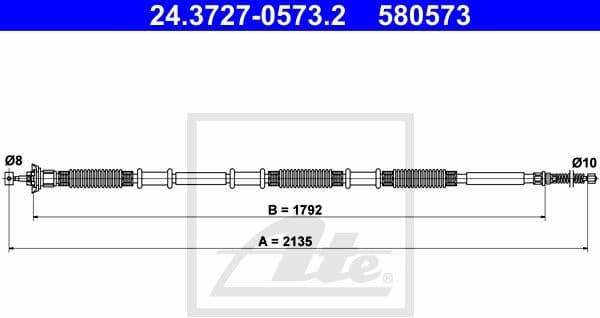Cable Pull, parking brake 24.3727-0573.2