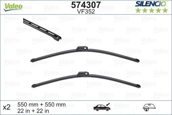 Wiper Blade SILENCIO FLAT BLADE SET 574307