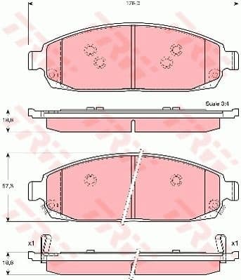 Brake pads front, Top Quality GDB4136