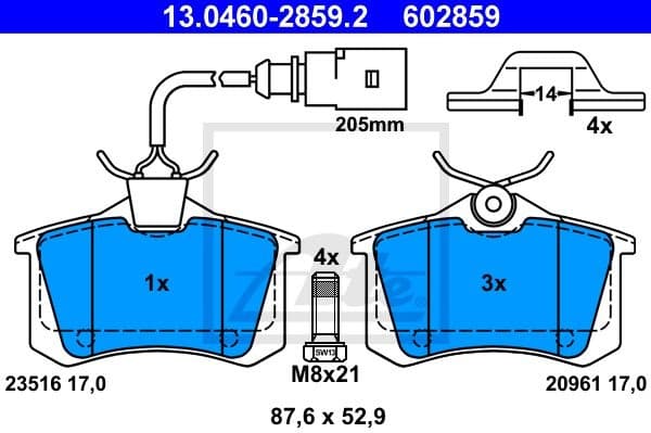 Brake Pad Set, disc brake 13.0460-2859.2 - image 2