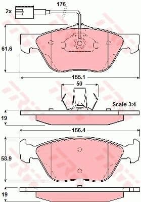 Brake Pad Set, disc brake GDB1362