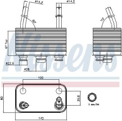 Oil Cooler, automatic transmission ** FIRST FIT ** 90678 - image 2