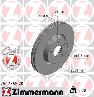 Brake Disc COAT Z 250.1365.20