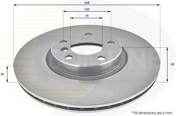 Brake disc, 1pcs FRONT ADC1755V - image 2