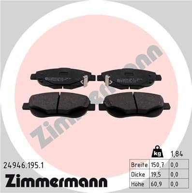 Brake Pad Set, disc brake 24946.195.1