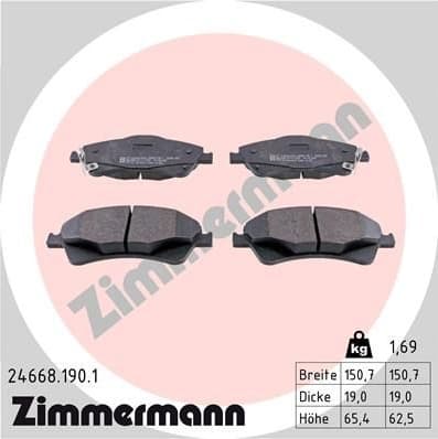 Brake Pad Set, disc brake 24668.190.1
