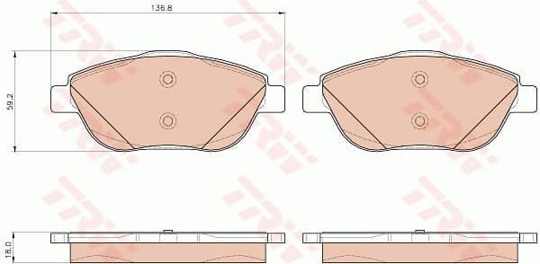 Brake pads front, Top Quality GDB1926
