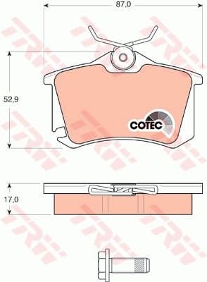 Brake Pad Set, disc brake COTEC GDB1578