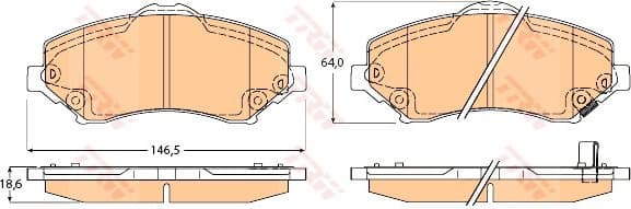 Brake pads front, Top Quality GDB4605