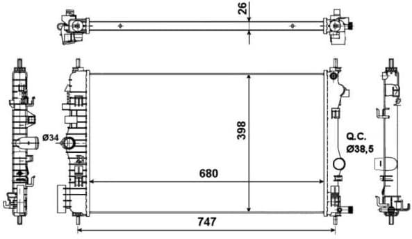 Radiator, engine cooling 53776