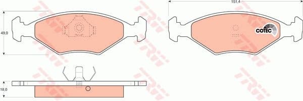 Brake Pad Set, disc brake COTEC GDB958