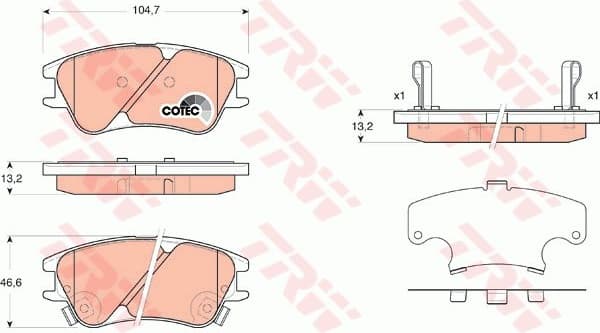 Brake Pad Set, disc brake COTEC GDB3377