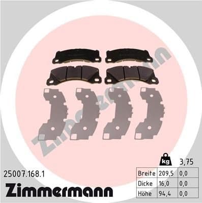 Brake Pad Set, disc brake 25007.168.1