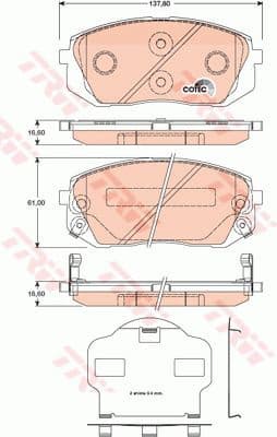 Brake pads front, Top Quality GDB3461