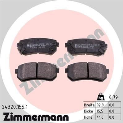 Brake Pad Set, disc brake 24320.155.1