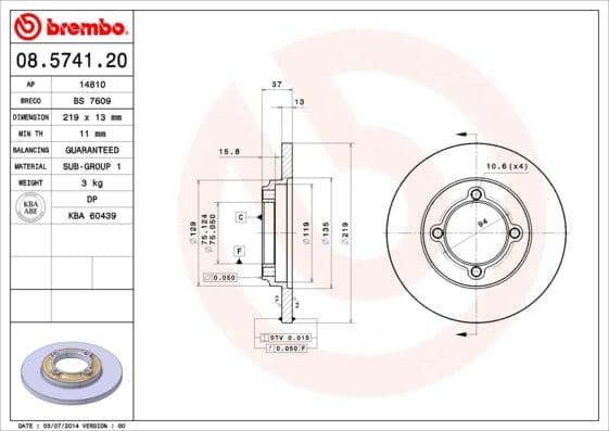 Brake Disc PRIME LINE 08.5741.20
