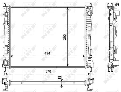 Radiator, engine cooling 53991