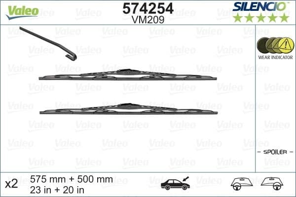 Wiper Blade SILENCIO CONVENTIONAL SET 574254