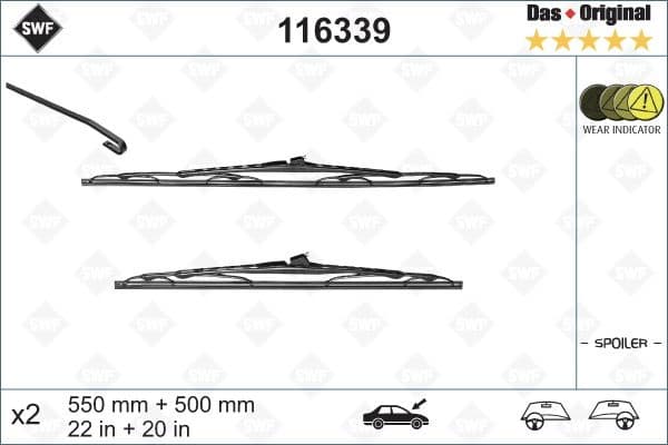 Wiper Blade DAS ORIGINAL SET 116339