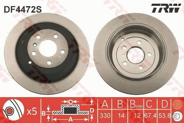 Brake Disc TRW SINGLE DF4472S