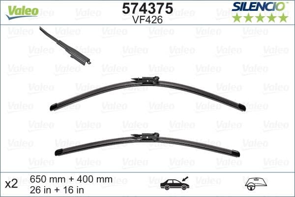 Wiper Blade SILENCIO FLAT BLADE SET 574375