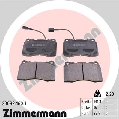 Brake Pad Set, disc brake 23092.160.1