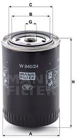 Filter, operating hydraulics W940/24